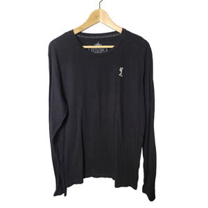 Religion Black Basic Tee Knit Long Sleeve Minimalist Men's T-shirt Size XL